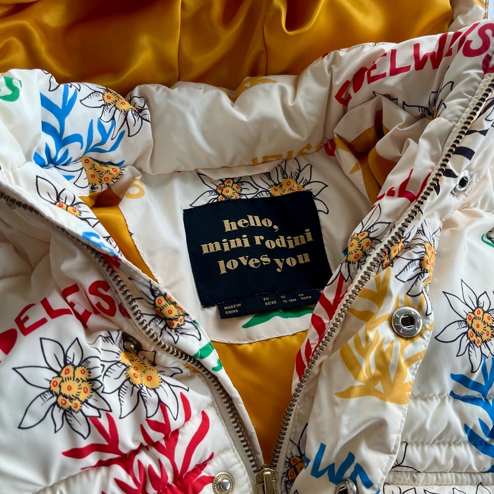 Mini Rodini Edelweiss Floral Puffer Jacket